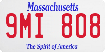 MA license plate 9MI808