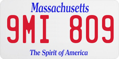 MA license plate 9MI809