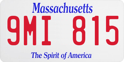 MA license plate 9MI815