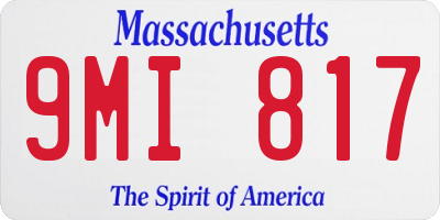 MA license plate 9MI817
