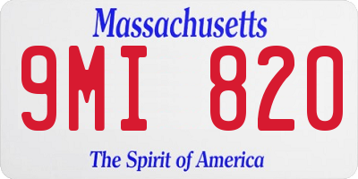 MA license plate 9MI820
