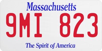 MA license plate 9MI823
