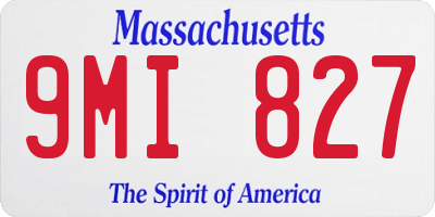 MA license plate 9MI827