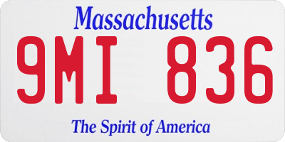 MA license plate 9MI836