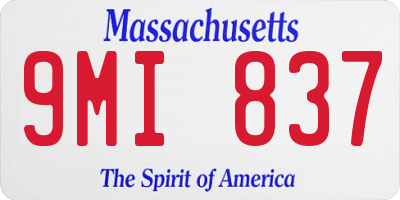 MA license plate 9MI837