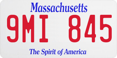 MA license plate 9MI845