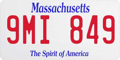 MA license plate 9MI849
