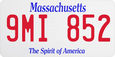 MA license plate 9MI852