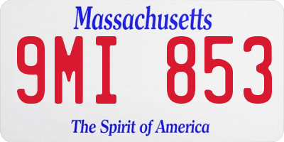 MA license plate 9MI853