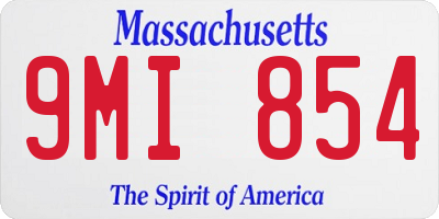 MA license plate 9MI854