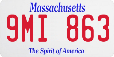 MA license plate 9MI863