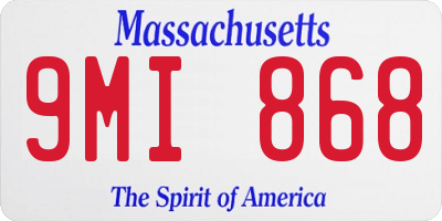 MA license plate 9MI868