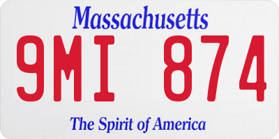 MA license plate 9MI874