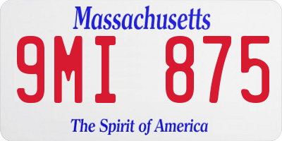 MA license plate 9MI875
