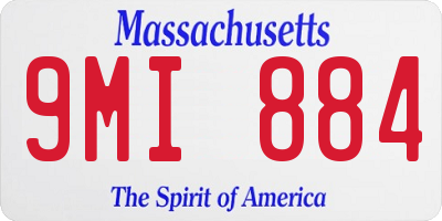 MA license plate 9MI884