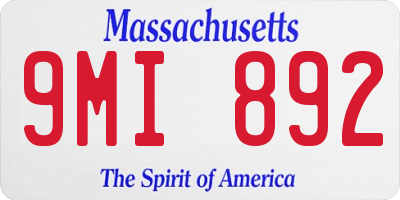 MA license plate 9MI892