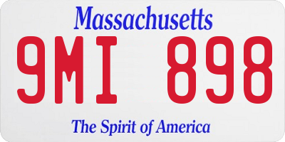 MA license plate 9MI898