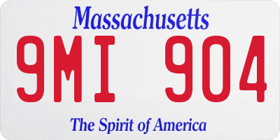 MA license plate 9MI904