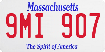 MA license plate 9MI907