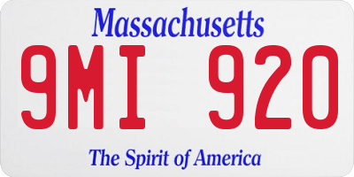 MA license plate 9MI920