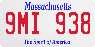 MA license plate 9MI938