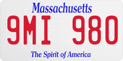 MA license plate 9MI980