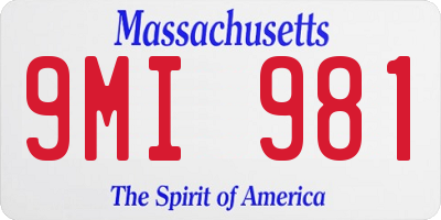 MA license plate 9MI981