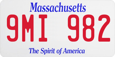 MA license plate 9MI982