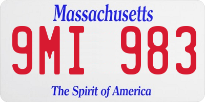 MA license plate 9MI983