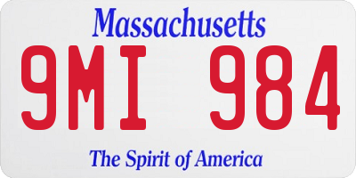 MA license plate 9MI984