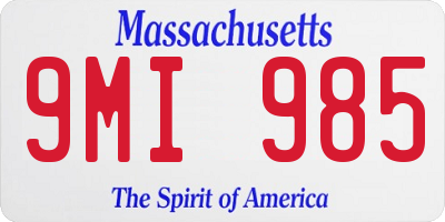 MA license plate 9MI985