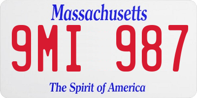 MA license plate 9MI987