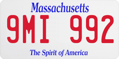 MA license plate 9MI992