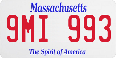 MA license plate 9MI993