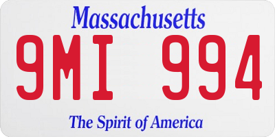 MA license plate 9MI994