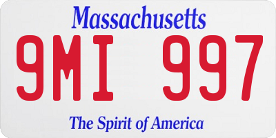 MA license plate 9MI997