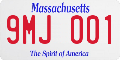 MA license plate 9MJ001