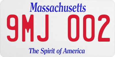 MA license plate 9MJ002
