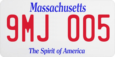 MA license plate 9MJ005