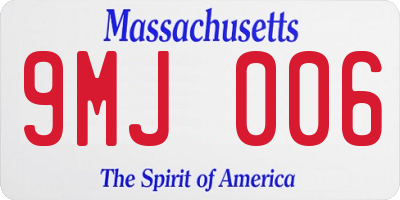 MA license plate 9MJ006