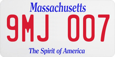 MA license plate 9MJ007