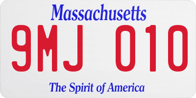 MA license plate 9MJ010