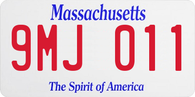 MA license plate 9MJ011