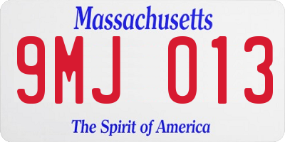 MA license plate 9MJ013