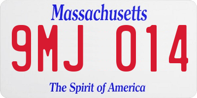 MA license plate 9MJ014