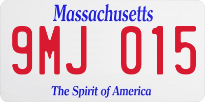 MA license plate 9MJ015