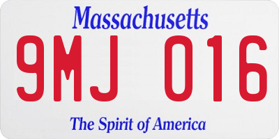MA license plate 9MJ016
