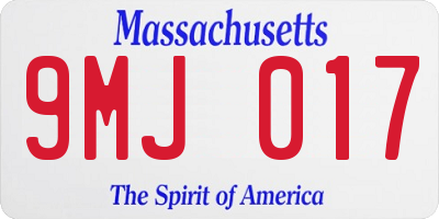 MA license plate 9MJ017