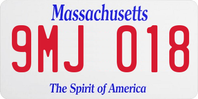 MA license plate 9MJ018