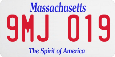 MA license plate 9MJ019